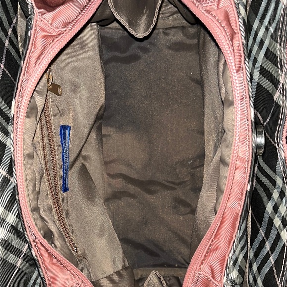 Burberry blue label mauve and black satchel Bag with Leather Handles. EUC! - Picture 10 of 12